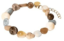 Purelei Sunrise Armband – Edelsteinarmband mit Aquamarin, Citrin, Amazonit & Sonnenstein – Edelstahl 18K vergoldet – Damen Schmuck 17–20 cm – Pastellfarbenes Boho-Armband