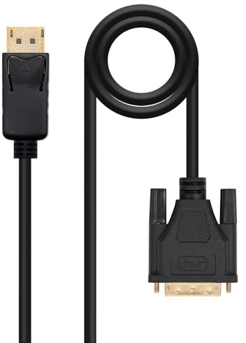 Câble convertisseur - Câble DisplayPort mâle vers DVI mâle, 2 m, couleur noir, idéal pour connecter des appareils vidéo.