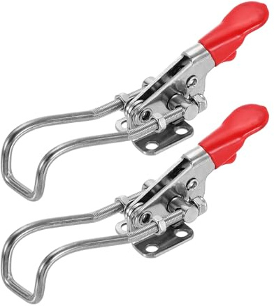 sourcing map 2pcs 40323 Toggle Latch Clamp M5 x 42mm 400lbs Holding Capacity Adjustable Quick Release Pull Latches 304 Stainless Steel Hasp Clamps for Smoker Lid Jig Tool Boxes Case Door