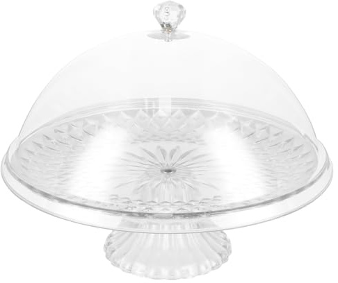 xianynow Plato para Tartas, Plato con Tapa y Pie, Bandeja para Tartas con Tapa Transparente, Platos para Tartas con Campana de Pie, para Pan, Postre, Tartas, Comida, DM 30 CM, H 16,5 CM