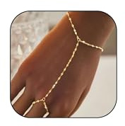 YZYSHHX Flicksmycken Guld Snyggt armband Justerbar Strass fingerring Handkedja för kvinnor Trendiga grejer tillbehör