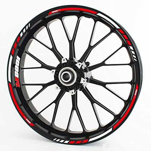 Motoking Felgenrandaufkleber RS 1000RR - Komplettset für 15 16 17 18 19 - Blau/Weiß/Rot oder Rot/Weiß wählbar