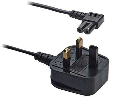 1.9M Figure Fig of 8 IEC C7 Mains Power Lead Cable - Right Angled