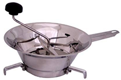 Rivadossi - Pasapurés de Acero Inoxidable 18/10, Modelo Redondo, con 3 Discos Intercambiables, 20 cm, Fabricado en Italia, Gris, 20 cm