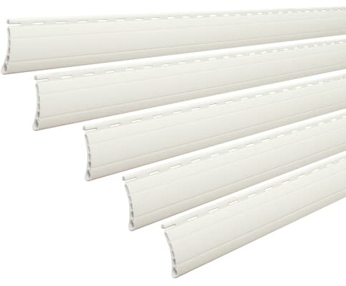5 x Rollladenpanzer Lamelle Profil Ersatz für Rollladen Rolladen Ersatzlamelle in Mini oder Maxi, Farbe: grau, weiß oder beige (weiß [46], K37P - 198cm)