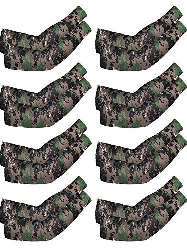 Mudder 8 Pairs Unisex UV Protection Arm Cooling Sleeves Ice Silk Arm Cover (Camouflage, Ice Silk)