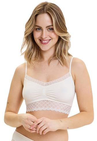 Billet Doux, Soutien Gorge Brassière sans Armature, pour Femmes, Modèle Zen Dentelle 56SAA20, Écru (Craie Gau), 38-40