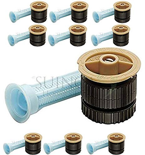 10 x einstellbare Sprinklerdüse. 5,2 Meter erreichen. Kompatibler Faden mit Hunter, Rain Bird, Irritrol, KRain, Signature.