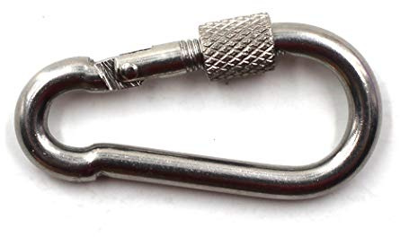M10 Karabiner mit Schraubverschluss 304 Edelstahl Kletter karabinerhaken Packung mit 2