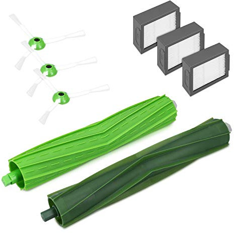 kwmobile Ersatzteile Set kompatibel mit iRobot Roomba e/i Serie - 3x Filter 3x Seitenbürste 2x Bürste - Staubsauger Zubehör für Modelle e5 i7 i7+
