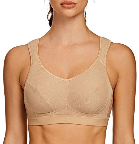 AGONVIN Soutiens-Gorge de Sport Femme Active BH Beige 110F