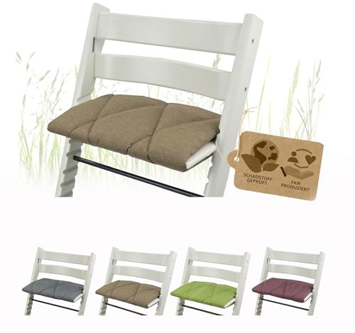 Juniorkissen Bezug kompatibel mit Stokke Tripp Trapp (braun) | Kissen für Erwachsene, Sitzkissen für Trittbrett/Fußbrett , weich, gepolstert & waschbar