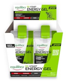 Equilibra Integratori Alimentari, Re-Start Energy Gel, Integratore per Sportivi, a Base di Maltodestrine, con Sciroppo di Agave e di Acero, 12 Buste Mopack con Cannuccia, 50 ml