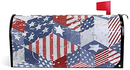 CHIFIGNO Coperture magnetiche per cassette postali con bandiera americana, di grandi dimensioni, per cassette postali, per giardino, cortile, decorazioni esterne, 64,8 cm x 20,8 cm