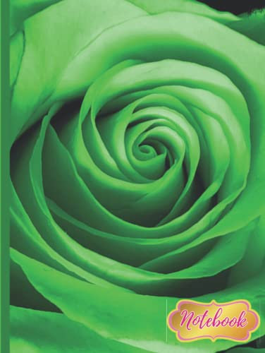 Green Notebook: Simple Pretty Light Green Rose Large Hardcover Note Book Journal for Teen Girls and Women to Use for Writing in School and Work | 150 ... Paper | Green Rose means Health and Harmony