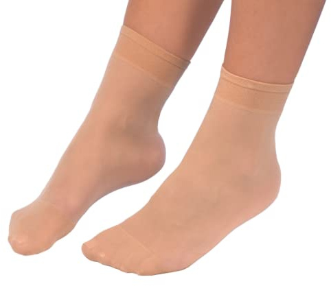 MEDOSAN Diabetiker-Söckchen | 5er-Sparset | hautfarben | blickdicht | formstabil | Unisex | Einheitsgröße