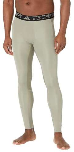 Adidas Mens Techfit AEROREADY Training Long Tights Silver Pebble Medium