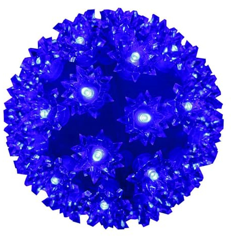 Christmas Lighted Ball 5.5 Outdoor Hanging Sphere Lights Orb 50 LED Blue Starlight Sphere for Tree, Porch, Gazebo, Bedroom Decorations