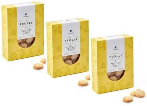 Pintaudi | Frolle Mandorle & Limone | Biscotti alle Mandorle di Sicilia | Frollini in Sacchetto al Limone - 3 x 160 Gr | 3 Astucci di Frolle Gusto Fresco e Mediterraneo