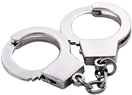 RAN-Keychain Mini-Simulations-Handschellen-Schlüsselanhänger, personalisierter Metall-Schlüsselanhänger, lustiger Partybevorzugungs-Taschenanhänger für Männer und Frauen
