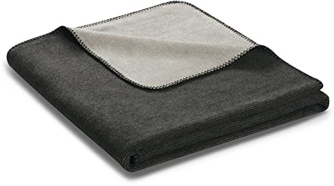 biederlack Wohndecke Duo Cotton Melange Baumwollmischung anthrazit-Silber Größe 150x200 cm