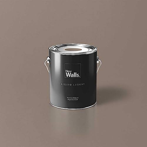 New Walls Premium Wandfarbe Braun, Taupe Liquid Luxury Dispersionsfarbe für Innenräume – 2,5 L