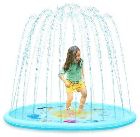 B. toys Splish 'n' Splash Mat Wassersprinklermatte, 178 cm | Große Spritzmatte mit 178 cm Durchmesser, flachem Wasserbereich und Sprinklern rundum – für Kinder, 1+ Jahre