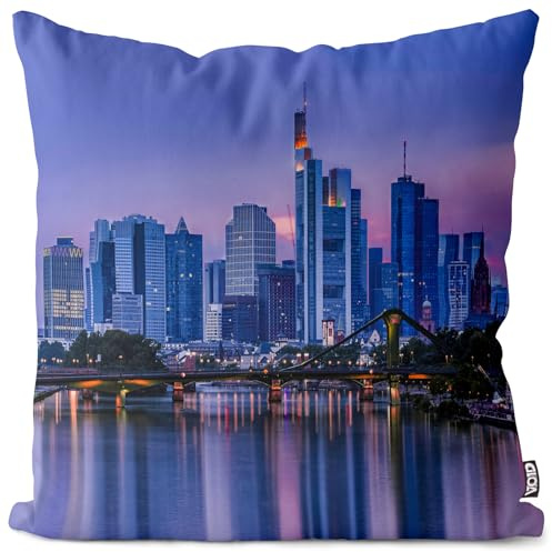 VOID Frankfurt Kissenbezug Kissenhülle Polyester Dekoration Outdoor Dekokissen, Kissen Größe:80 x 80 cm