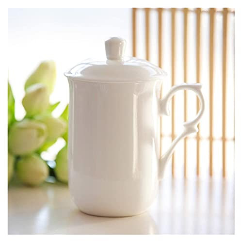 Service à thé en céramique orientale, tasse à thé, tasse à café, tasse à thé avec couvercle, tasse à café en céramique, tasse à eau chinoise dessinée à la main, 11 onces, cadeaux for la famille et les