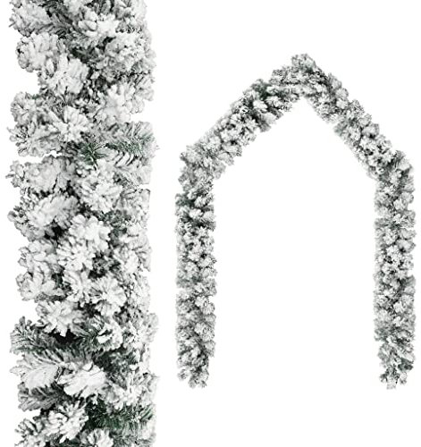 Decor-Weihnachtsgirlande mit beflockter Schnee-Grün, 5 m, PVC, Haus & Garten