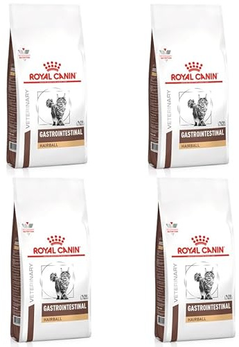 Royal Canin Veterinary Gastrointestinal Hairball | 4er Pack | 4 x 400 g | Diät-Alleinfuttermittel für ausgewachsene Katzen | Zur Bekämpfung von Haarballenbildung