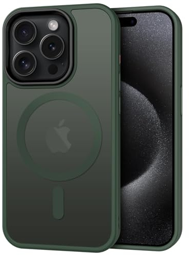 CACOE für iPhone 15 Pro Hülle mit Militärschutz für MagSafe Handyhülle | für iPhone 15 Pro Case,Transluzente Matte,37×N52 Magnete,12 Fuß Fallschutz,2400 GS Magnetkraft,Erhöhter Kameraschutz