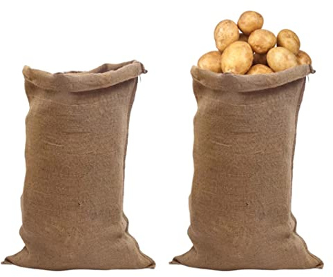 Peosaard Jute -Säcke große Sack -Sack -Hessische Kartoffelsäcke Jute Kartoffelbeutel für Lebensmittel Lagerung 60 × 100 cm 2pcs, Jute Sacks groß