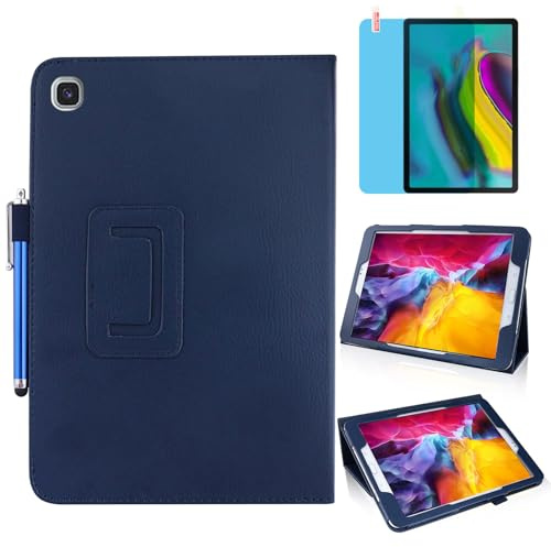 Funda para Samsung Galaxy Tab A8 10.5 Inch 2022 (SM-X200 X205 X207), Múltiples ángulos Stand Tabletas Protectora Cover Casos,Tener Bolígrafo Táctil,Película Protectora (Blue)