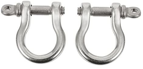 CORHAD 2pcs u Shape Horseshoe Ring D-rings with Closing Screw for Diy Leather Craft and Pet Collar Replacement, Small Stainless Steel Shackles Set for Purse Repair and Key Holder in Heavy Duty Rigging