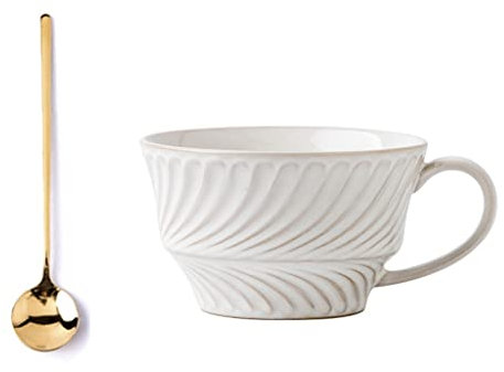 BOGAZY Coffee Cup Mug Tea Cup Water Bottle Coffee Mug Tea Cup Ceramic Coffee Mugs Birthday Gift For Women, 300 Ml/ 10 Oz Tea Cups Tea Mug For Home Restaurant Coffee Mugs For Family(With spoon)