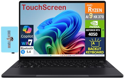 ASUS ProArt PX13 (reemplaza P16) Laptop 2 en 1 alimentada por IA de 13.3 pulgadas, pantalla táctil OLED 3K 500 nits (Ryzen AI 9 HX 370, 32GB LPDDR5X, 1TB SSD, KYB retroiluminado, WiFi 7, BT 5.4,