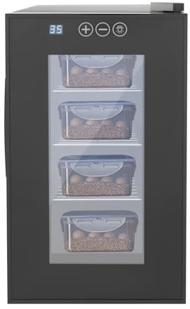 Susoso 23L Reptilien-Eier-Inkubator, 55W Automatischer Eierbrutkasten mit LED-Anzeige Zeigt Brutschrank Geräuscharm Einstellbare Temperatur 10-40°C für Wasserschildkröten 25.8x50.2x46.5cm Schwarz
