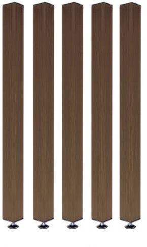 Raumteiler, Sichtschutzwand, Aluminium-Lamellen, Walnussholz-Finish, 2 x 2,4 m hoch, für Wohnzimmer, Schlafzimmer, Büro, Restaurant (5 Stück, 215 cm)