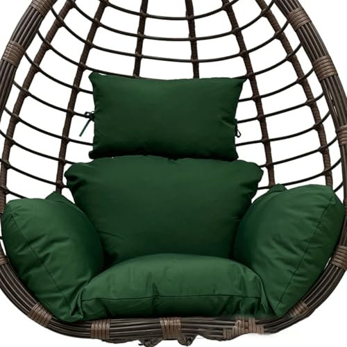 Generisch Hängesessel Kissen, Wasserdicht Dicke Hängesessel Stuhlkissen Hängekorb Polster Gartenmöbel Sitzkissen Sitzpolster, Ersatzpolster Für Rattansessel Korbsessel Outdoor,Grün