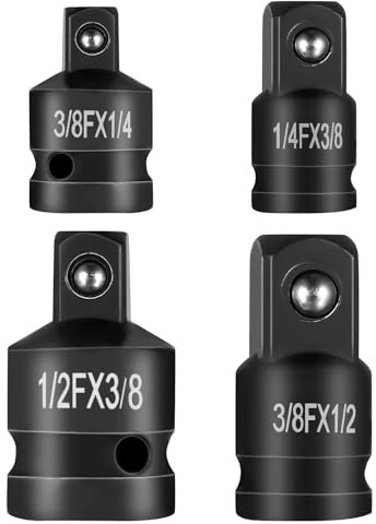 Juego de 4 adaptadores de vaso de 1/4 a 3/8,1/2 a 3/8, juego de adaptadores de vaso para llaves de carraca