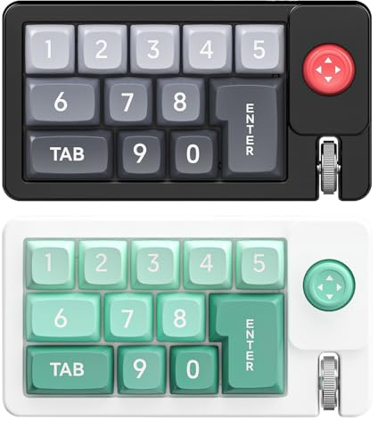 Clavier programmable avec joystick, clavier mécanique à main unique, clavier de jeu macro, touches à chaud, conception de jeu ergonomique, 13.7x7.5x3,8 cm pour le streaming Édition de trading