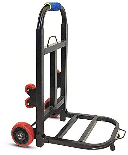 Steel Folding Trolley Shopping with Anti Puncture Pu Wheel and 60 kg Capacity Stair Climbing Trolley for Sack Truck Handcart Wheelbarrow