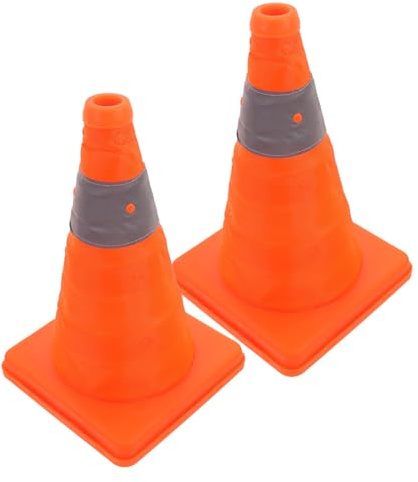 MAGICLULU 2pezzi Cono Stradale Riflettente Coni Stradali Per Sicurezza Stradale Base Stabile in Plastica Durevole Coni Sicurezza Per Uso Generico