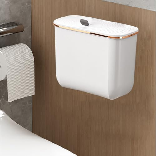 Pattumiera sospesa – contenitore da cucina con coperchio | secchio per compost montato a parete per mobili da cucina | Pattumiera da 7 l con coperchio | cestino salvaspazio per i rifiuti sotto il