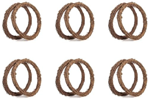 Uikdjgu 12PCS 14 Inch Grapevine Wreaths Wreath Rattan Wreath Garland for DIY Christmas Craft or Wedding Decors