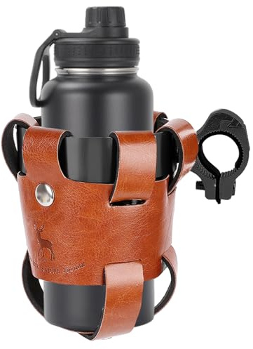 Bike Cup Holder - Cage Vintage with Leather Cover - Bike Water Bottle Cage Cup Holder,for Water Bottle Drink Road Mountain City Electric Scooter Riding Outdoor