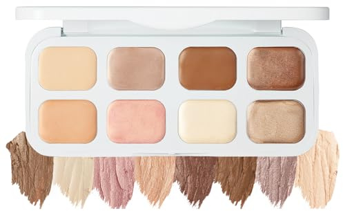 Highlighter & Contouring Palette Palette 8 colori crema opaca Bronzer Shimmer Highlighter Make Up, durevole e impermeabile, tavolozza ombretti marrone, alta pigmentazione, texture leggera