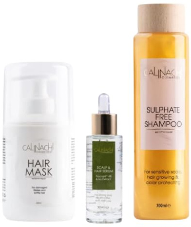 CALINACHI Protein Haarpflege Set Shampoo Maske Serum 3-teilig