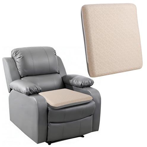Ganondorf Extra Large Recliner Seat Cushion for Elderly Tufted Furry Booster Foam Cushion, Pressure Relief for Long Sitting Orthopedic Chair Cushion for Recliners Office Chairs, Beige